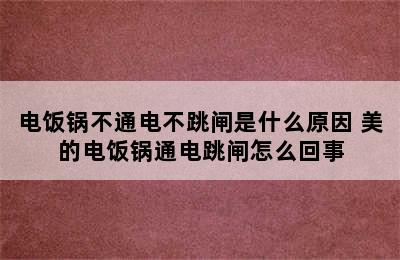 电饭锅不通电不跳闸是什么原因 美的电饭锅通电跳闸怎么回事